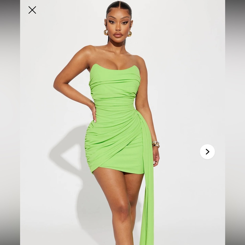 Liza Mesh Mini Dress - Lime